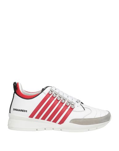 Dsquared2 Man Sneakers White Size 9 Calfskin, Nylon