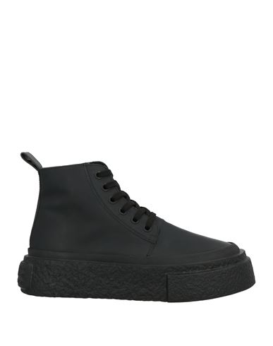 Mm6 Maison Margiela Mm6 Oversized Sole High-top Leather Sneakers In Black