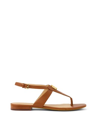 Ralph Lauren Everley Lauren Tan Calfskin Leather Toe Post Sanda
