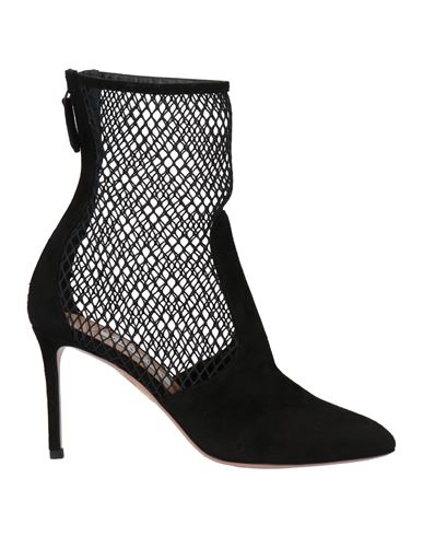 Aquazzura Brera Mesh Suede Stiletto Ankle Booties