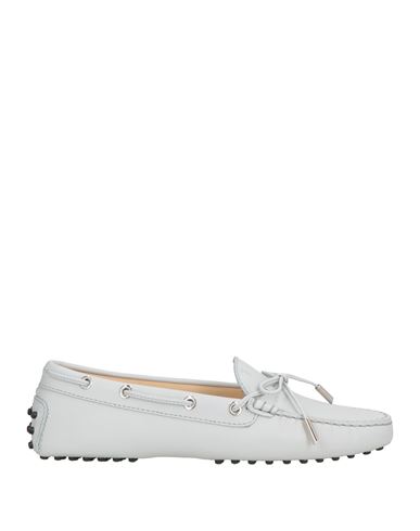 Tod's Woman Loafers Light Grey Size 8 Leather