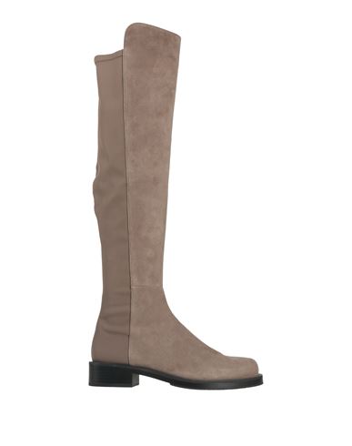 Stuart Weitzman Woman Boot Grey Size 7.5 Leather, Textile Fibers