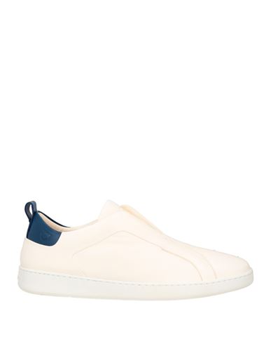 Ferragamo Man Sneakers Ivory Size 8.5 Calfskin