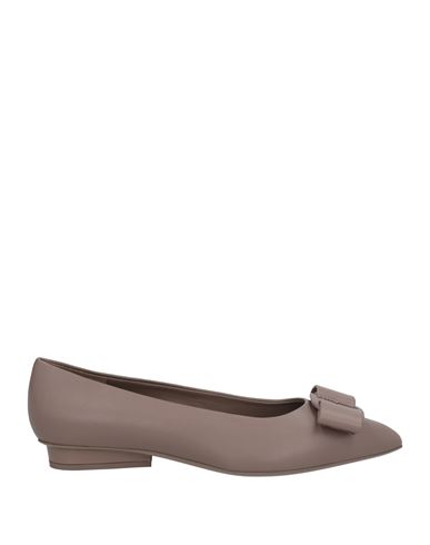 Ferragamo Woman Ballet Flats Taupe Size 7 Lambskin