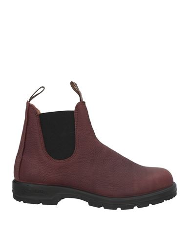 Blundstone Man Ankle Boots Burgundy Size 7.5 Leather, Elastic Fibres