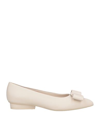 Ferragamo Woman Ballet Flats Ivory Size 7.5 Leather