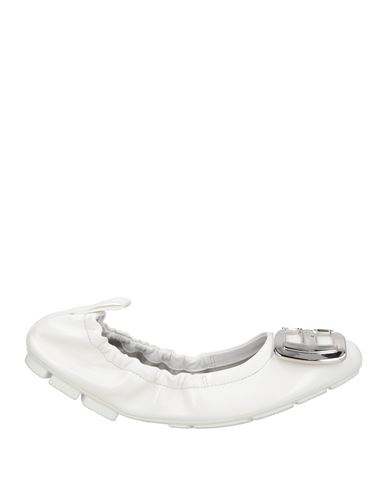 Hogan Woman Ballet Flats White Size 6 Leather