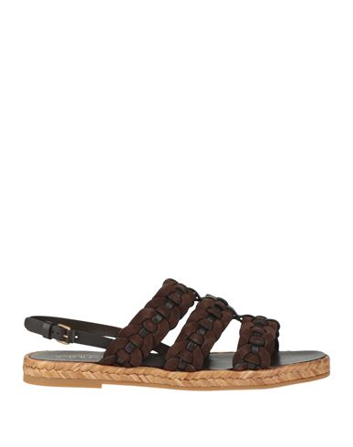 Tod's Woman Espadrilles Dark Brown Size 7.5 Leather
