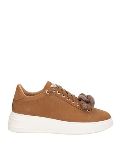 Stokton Woman Sneakers Camel Size 7 Leather