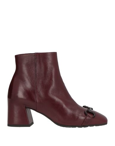 Mara Bini Woman Ankle Boots Burgundy Size 6 Leather In Red