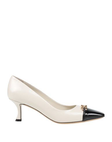 Ferragamo Bria 60 Cap-toe Pumps In Calf Leather In White