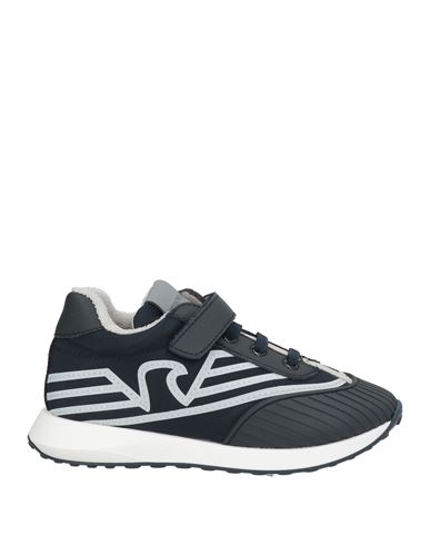 Emporio Armani Babies'  Toddler Boy Sneakers Midnight Blue Size 10c Leather, Textile Fibers