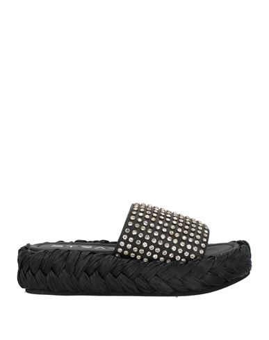 Strategia Woman Sandals Black Size 8 Leather