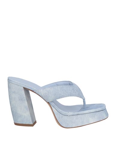 Gia Borghini Woman Thong Sandal Sky Blue Size 8 Textile Fibers