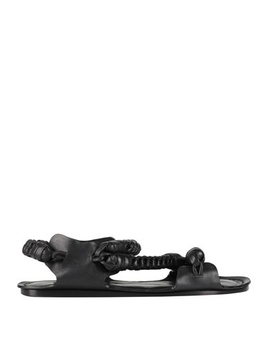 Jil Sander Woman Sandals Black Size 6 Cowhide In Black