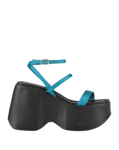 Vic Matie Vic Matiē Woman Sandals Deep Teal Size 7 Textile Fibers In Blue
