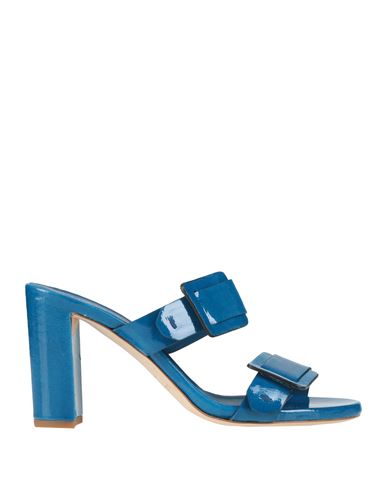 Del Carlo Woman Sandals Blue Size 8 Leather