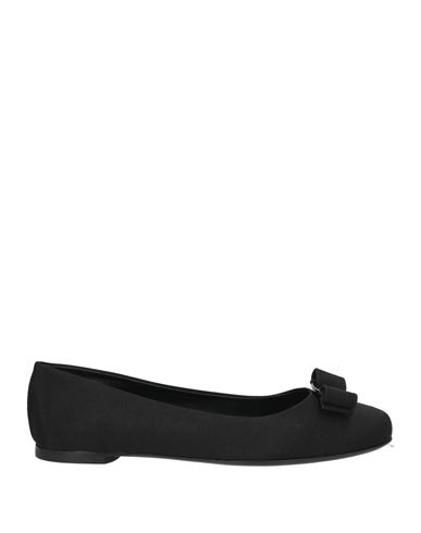 Ferragamo Woman Ballet Flats Black Size 7 Textile Fibers
