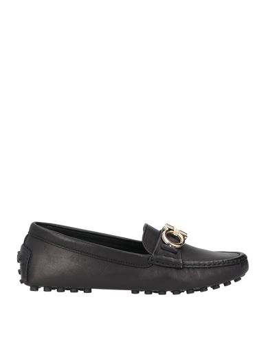 Ferragamo Woman Loafers Black Size 6.5 Calfskin