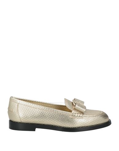 Ferragamo Woman Loafers Platinum Size 6.5 Calfskin