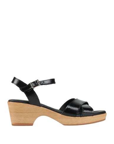 SPARWOMAN SPARWOMAN WOMAN SANDALS BLACK SIZE 8 LEATHER 