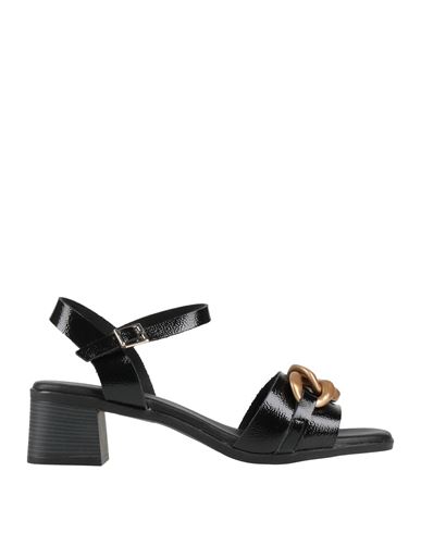 SPARWOMAN SPARWOMAN WOMAN SANDALS BLACK SIZE 10 LEATHER 