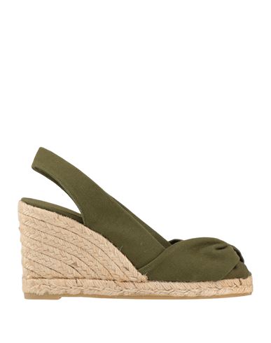 Castaã±er Castañer Woman Espadrilles Military Green Size 6.5 Textile Fibers