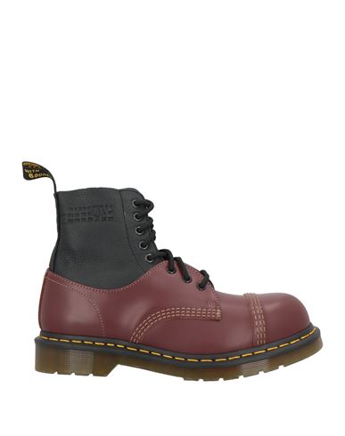 Mm6 Maison Margiela X Dr. Martens Man Ankle Boots Burgundy Size 9 Leather