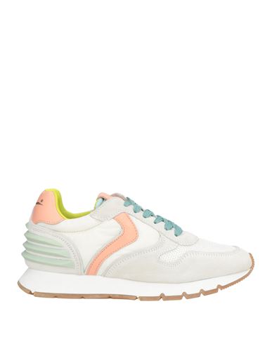 Voile Blanche Woman Sneakers Light Grey Size 7 Calfskin, Textile Fibers In Multi