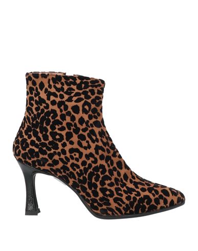 Divine Follie Woman Ankle Boots Camel Size 8 Textile Fibers
