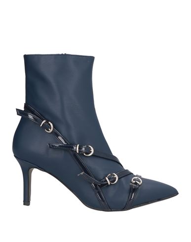 Divine Follie Woman Ankle Boots Navy Size 8 Textile Fibers