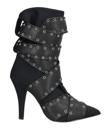 Divine Follie Woman Ankle Boots Black Size 8 Textile Fibers