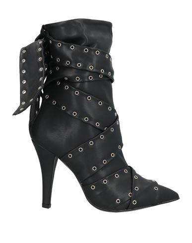 Divine Follie Woman Ankle Boots Black Size 8 Textile Fibers In Black