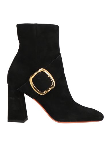 Santoni Woman Ankle Boots Black Size 6.5 Leather In Black