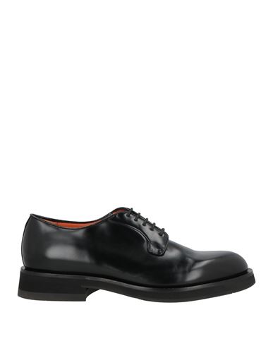 Santoni Man Lace-up Shoes Black Size 9 Leather In Black