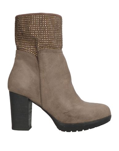 Francesco Milano Woman Ankle Boots Khaki Size 8 Textile Fibers