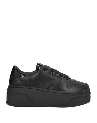 Guess Woman Sneakers Black Size 10 Textile Fibers