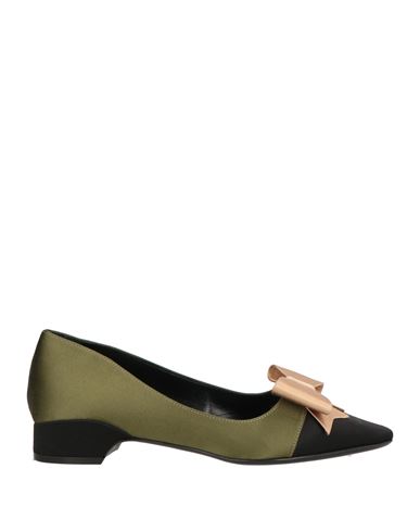 Fabrizio Viti Woman Ballet Flats Military Green Size 8 Textile Fibers