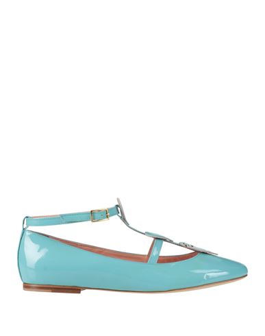 VIVETTA VIVETTA WOMAN BALLET FLATS LIGHT BLUE SIZE 10 LEATHER 