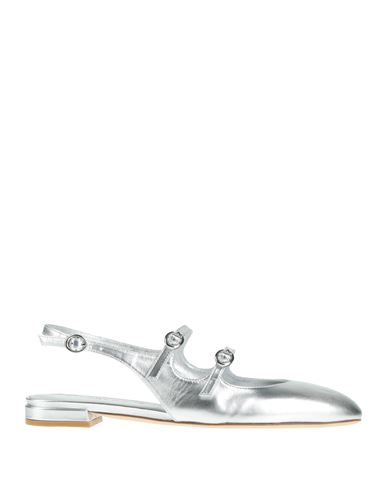 Stuart Weitzman Woman Ballet Flats Silver Size 7.5 Leather