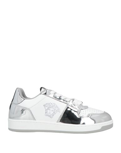 Versace Woman Sneakers Silver Size 8 Leather