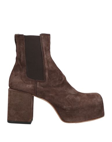 Moma Woman Ankle Boots Dark Brown Size 8 Leather