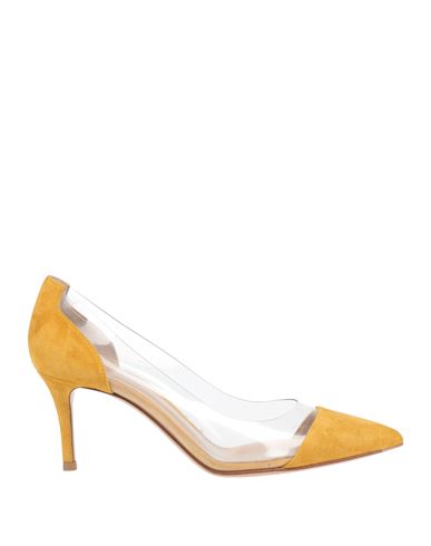 Gianvito Rossi Woman Pumps Marigold Size 6.5 Leather, Pvc - Polyvinyl Chloride