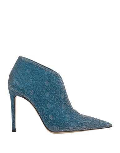 Luciano Padovan Woman Ankle Boots Azure Size 8 Textile Fibers