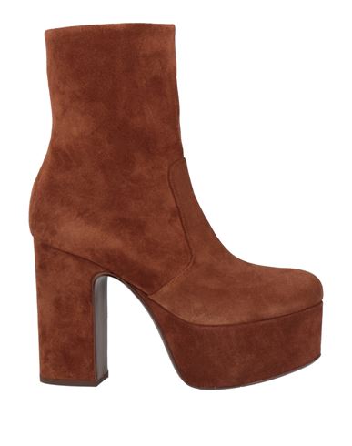 Casadei Woman Ankle Boots Tan Size 8 Leather
