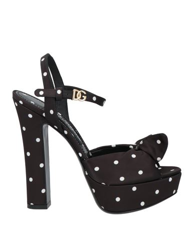 Dolce & Gabbana "keira Polka Dot Satin Platform Sandals In Black