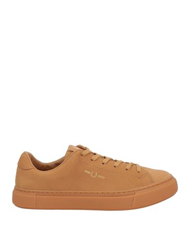 Fred Perry Man Sneakers Camel Size 8 Leather
