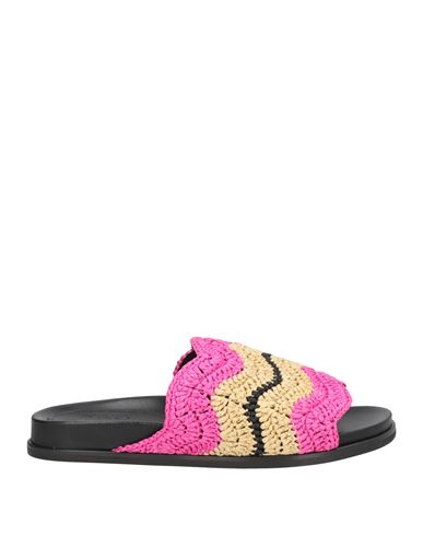 Marni X No Vacancy Inn Woman Sandals Fuchsia Size 8 Natural Raffia
