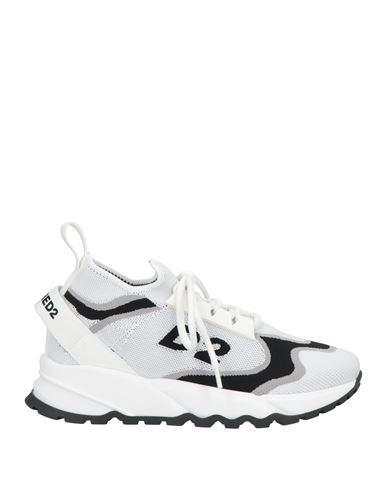 Dsquared2 Woman Sneakers White Size 7y Textile Fibers