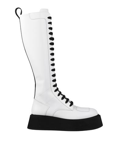 Gcds Woman Boot White Size 10 Leather
